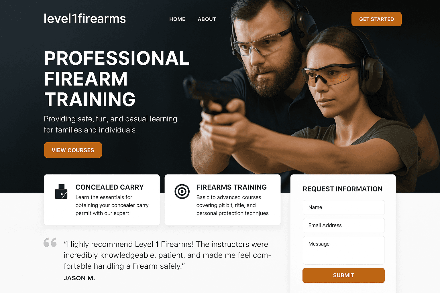 level1firearms.com website mockup